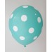 Azure - White Polkadots Printed Balloons